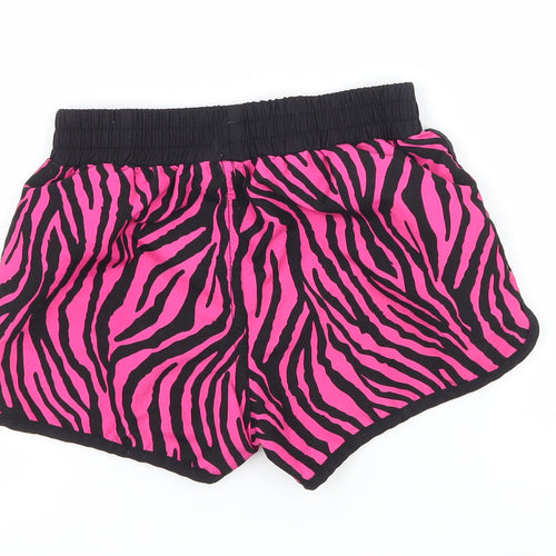 Miss evie Girls Black Animal Print  Sweat Shorts Size 7 Years