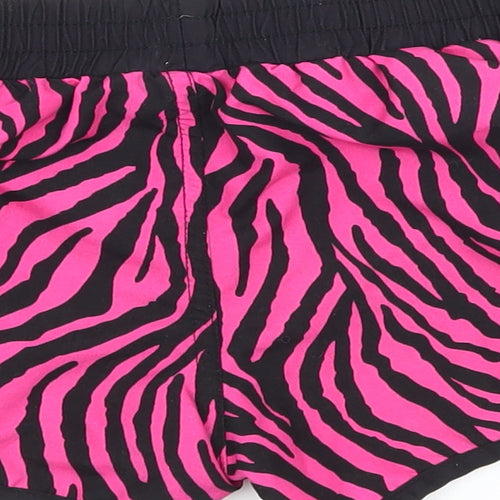Miss evie Girls Black Animal Print  Sweat Shorts Size 7 Years