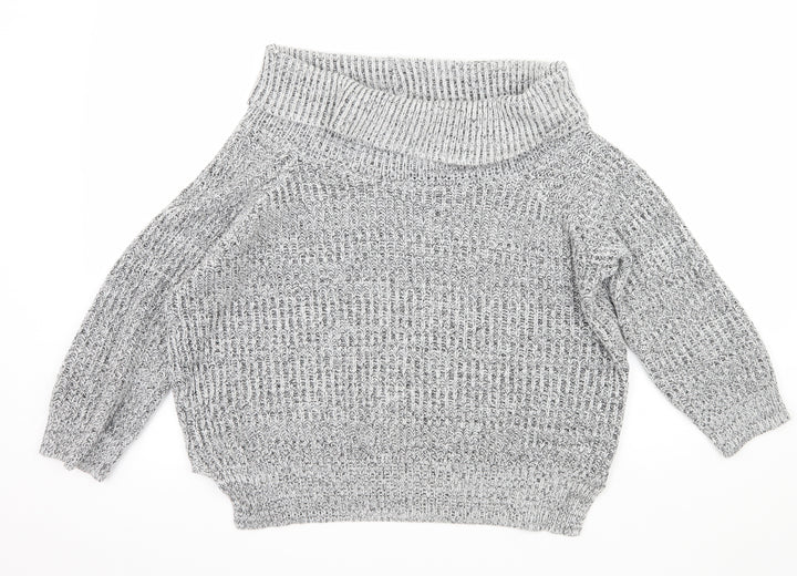 New Look Womens Grey Knit Pullover Jumper Size 12