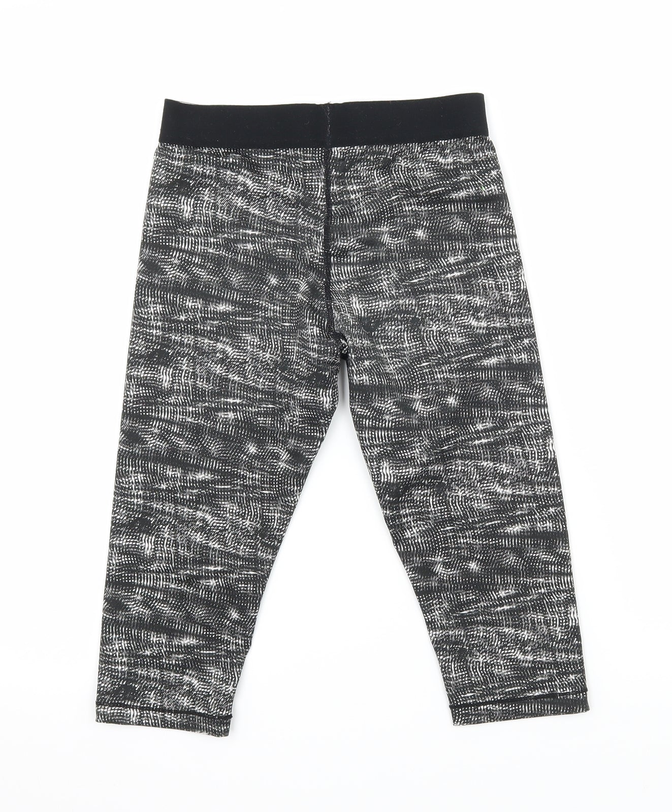 USA Pro Girls Black Geometric Jersey Cropped Trousers Size 11-12 Years - Leggings