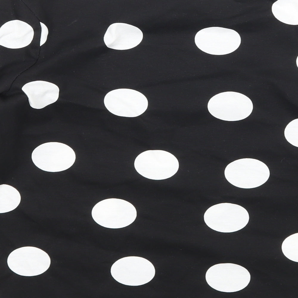 Gworge Girls Black Polka Dot Jersey Basic T-Shirt Size 9-10 Years
