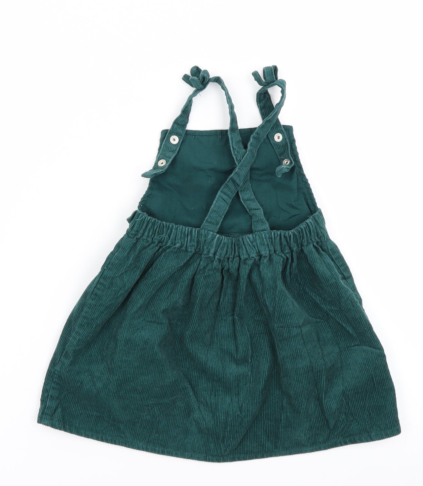 George Girls Green  Corduroy Pinafore/Dungaree Dress  Size 18-24 Months