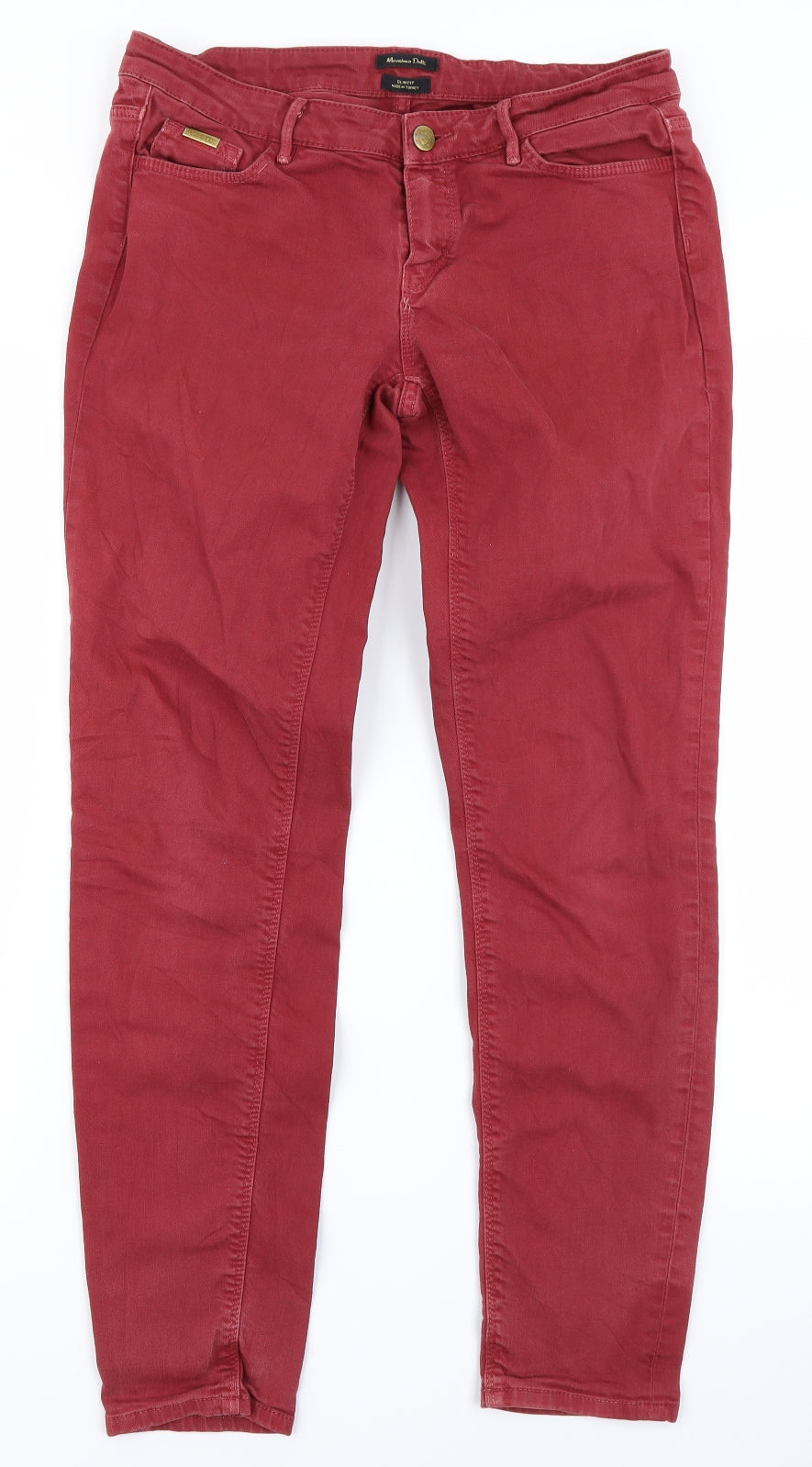 Massimo Dutti Womens Red  Denim  Jeans Size 10 L28 in