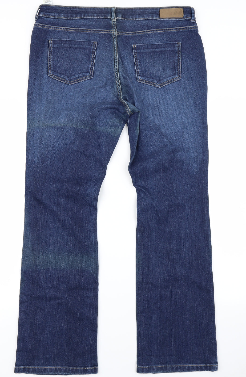 Indigo Womens Blue  Denim Flared Jeans Size 16 L29 in