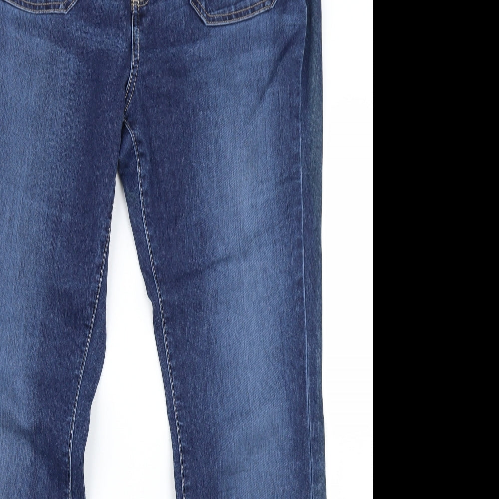 Indigo Womens Blue  Denim Flared Jeans Size 16 L29 in