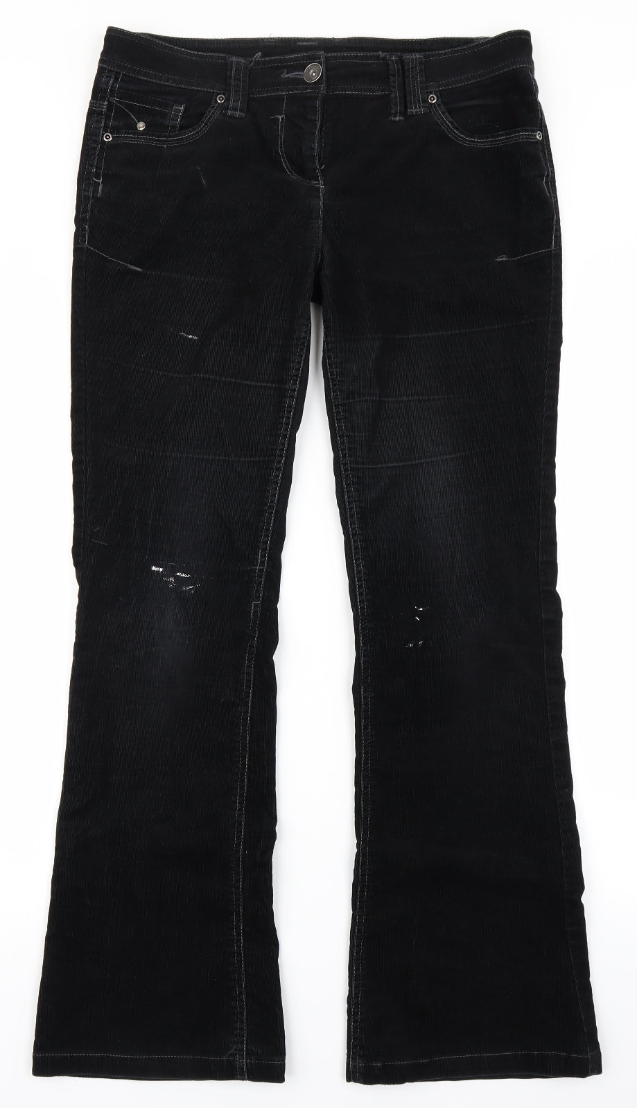 NEXT Womens Black  Corduroy Bootcut Jeans Size 10 L29 in