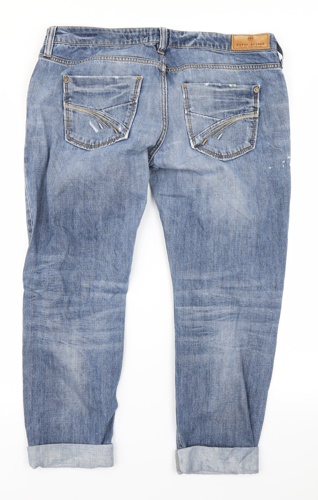 River Island Womens Blue  Denim Capri Jeans Size 14 L23 in