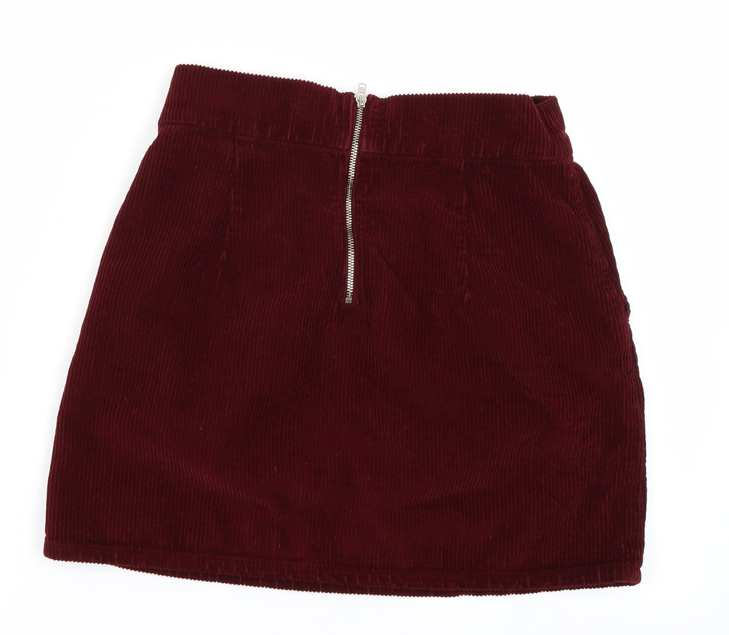 Topshop Womens Red  Corduroy A-Line Skirt Size 26 in