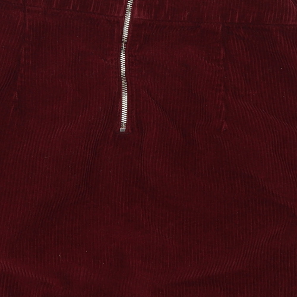 Topshop Womens Red  Corduroy A-Line Skirt Size 26 in