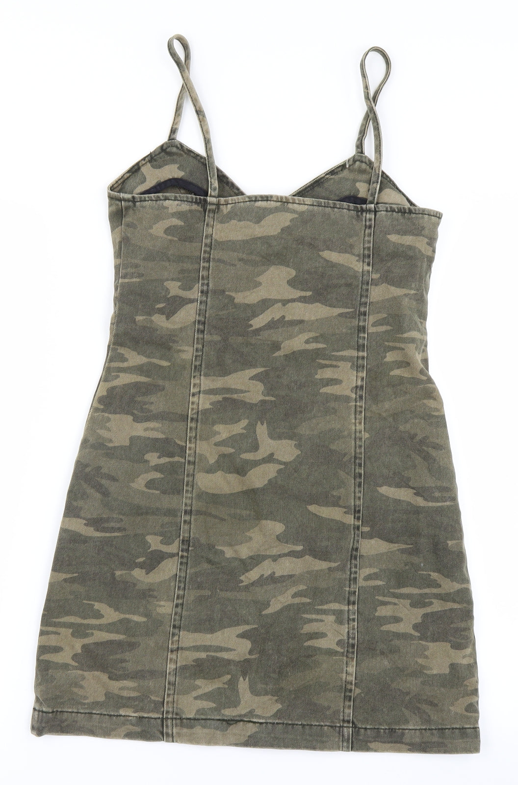 Topshop Womens Green Camouflage Denim Mini  Size 6