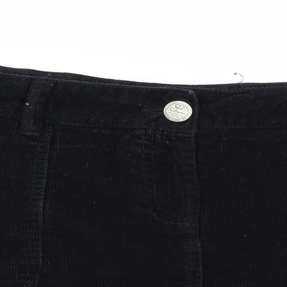 NEXT Womens Black  Corduroy Mini Skirt Size 14