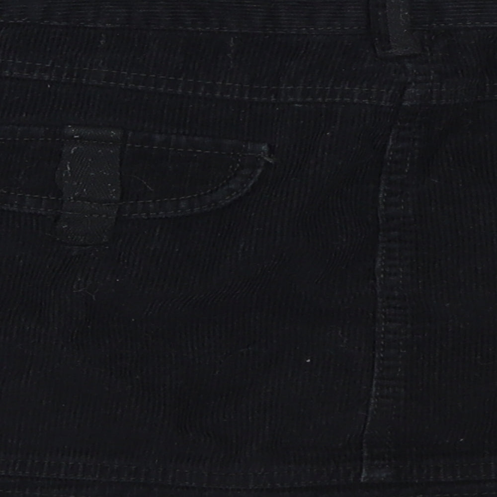 NEXT Womens Black  Corduroy Mini Skirt Size 14