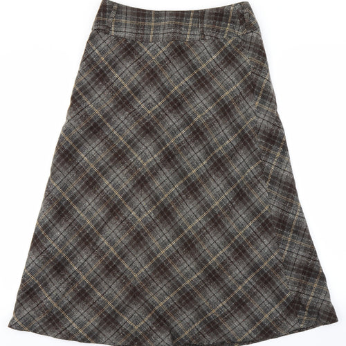 C.A.N.D.A Womens Brown Plaid  Flare Skirt Size 10