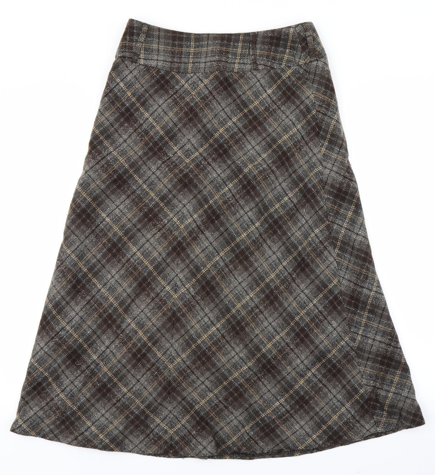C.A.N.D.A Womens Brown Plaid  Flare Skirt Size 10