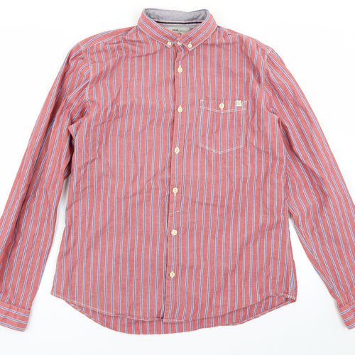 NEXT Mens Red Striped   Button-Up Size M