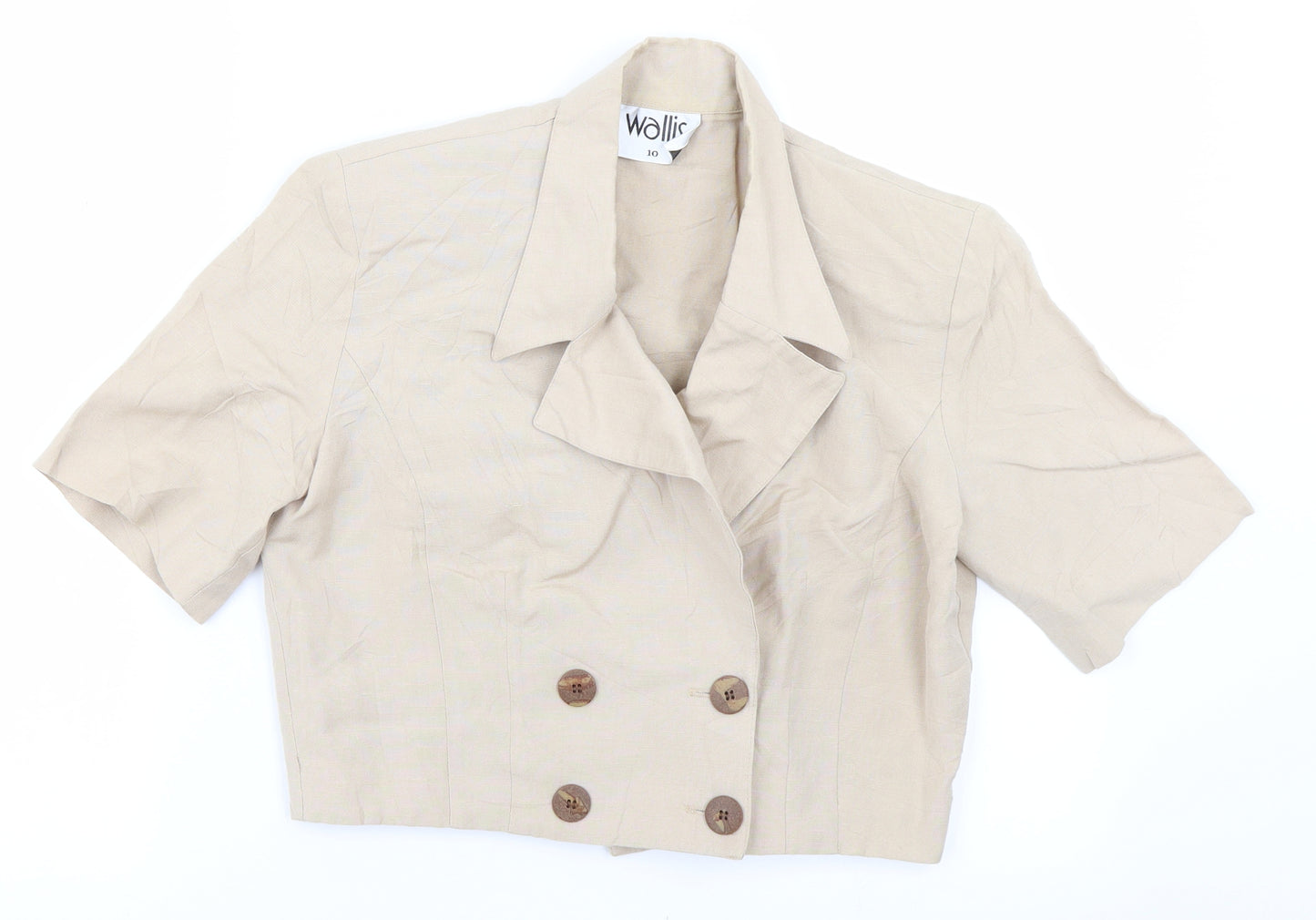 Wallis Womens Beige   Cropped Blouse Size 10