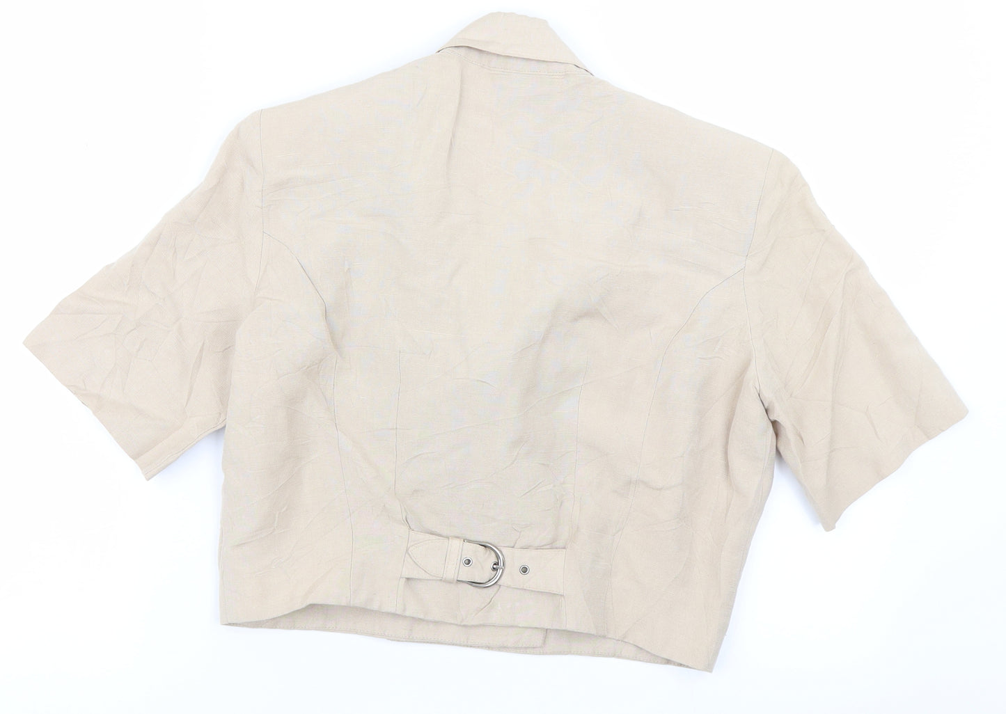Wallis Womens Beige   Cropped Blouse Size 10
