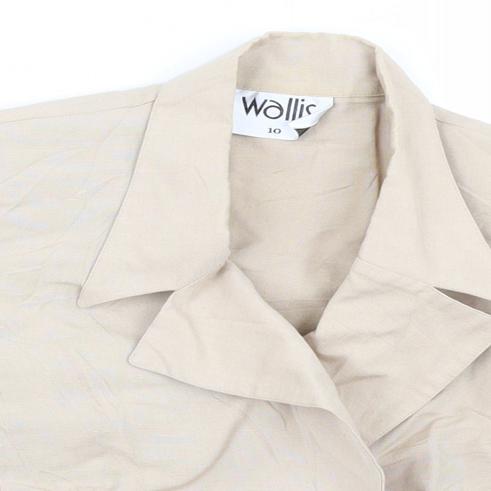 Wallis Womens Beige   Cropped Blouse Size 10