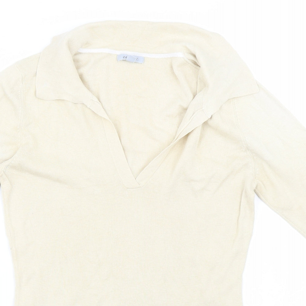 Jigsaw Womens Beige  Knit Basic T-Shirt Size XS