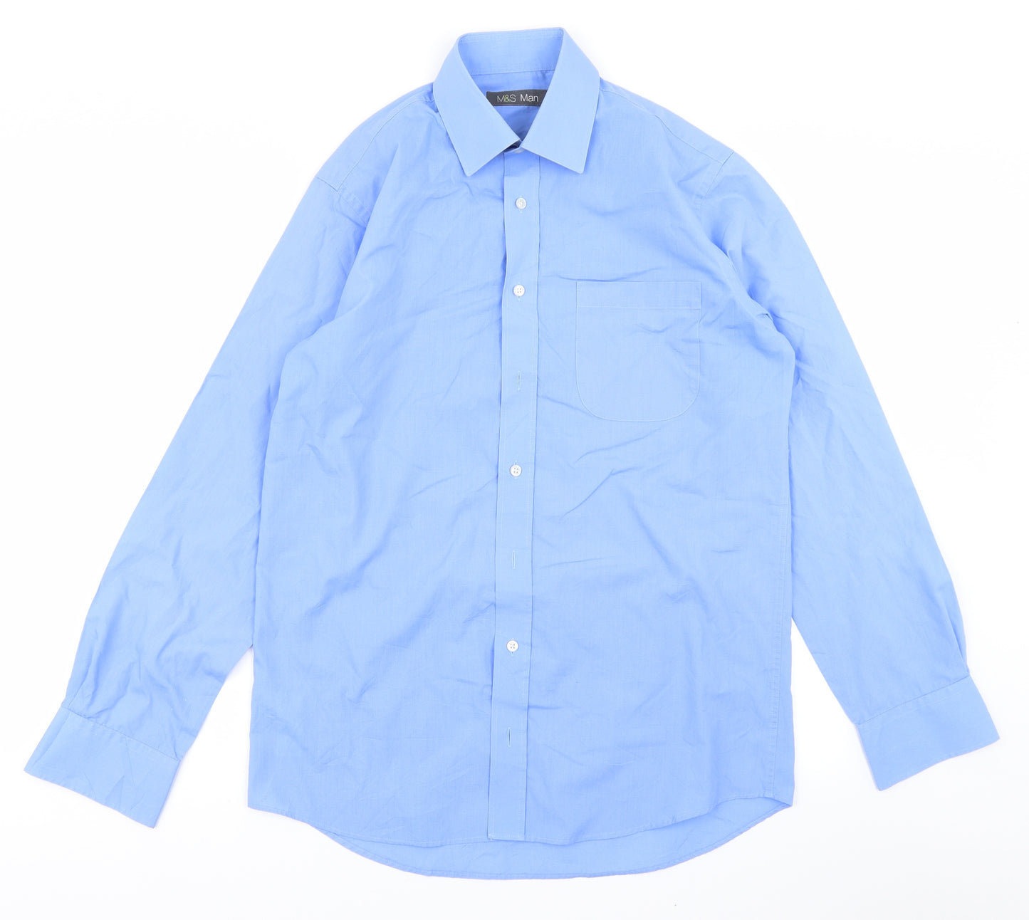 Marks & Spencer Mens Blue    Dress Shirt Size 15