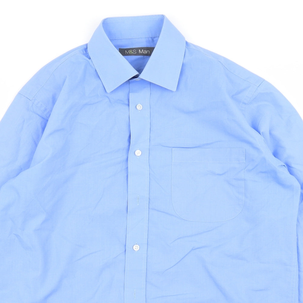 Marks & Spencer Mens Blue    Dress Shirt Size 15
