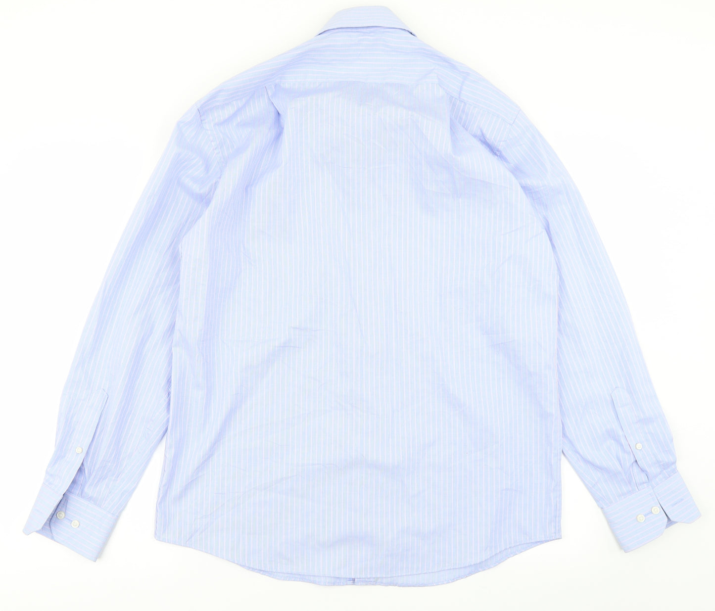Marks & Spencer Mens Blue Striped   Dress Shirt Size 15.5