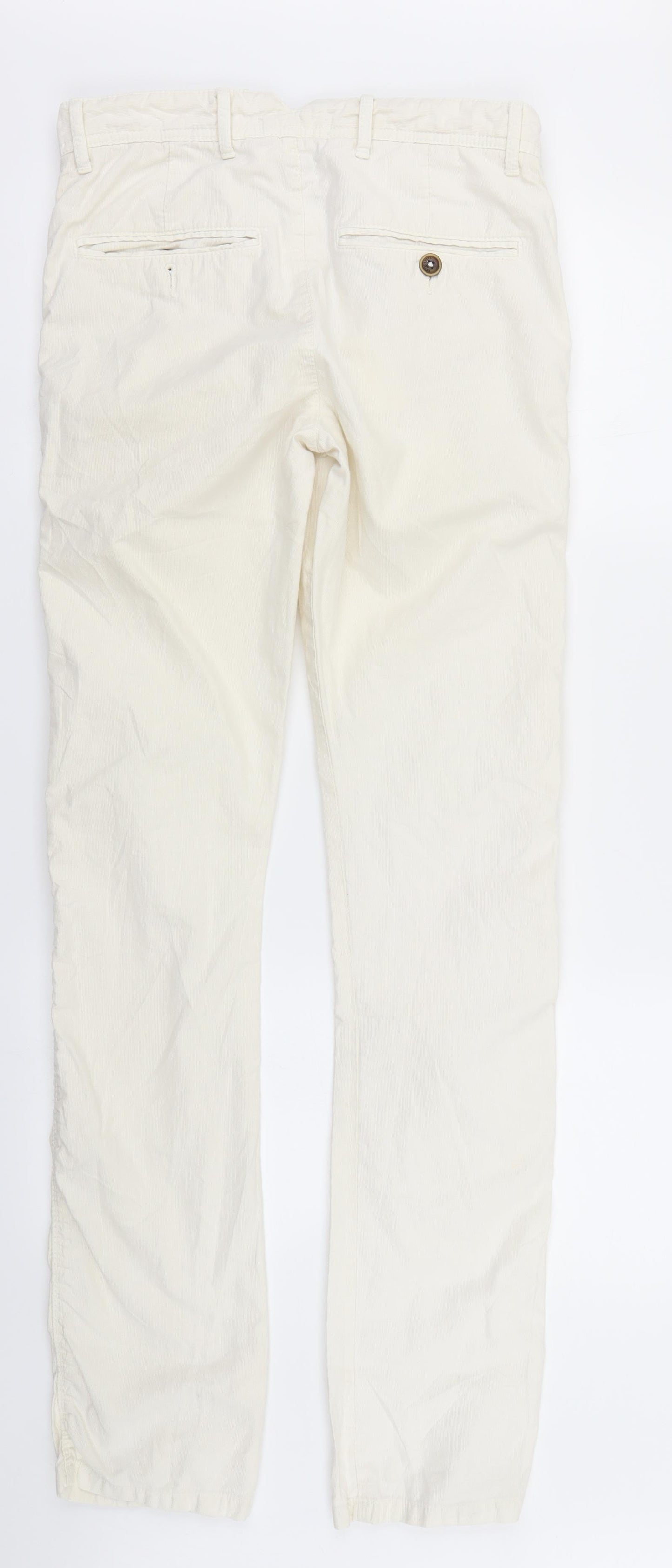 Zara Mens Ivory   Chino Trousers Size 28 in L30 in