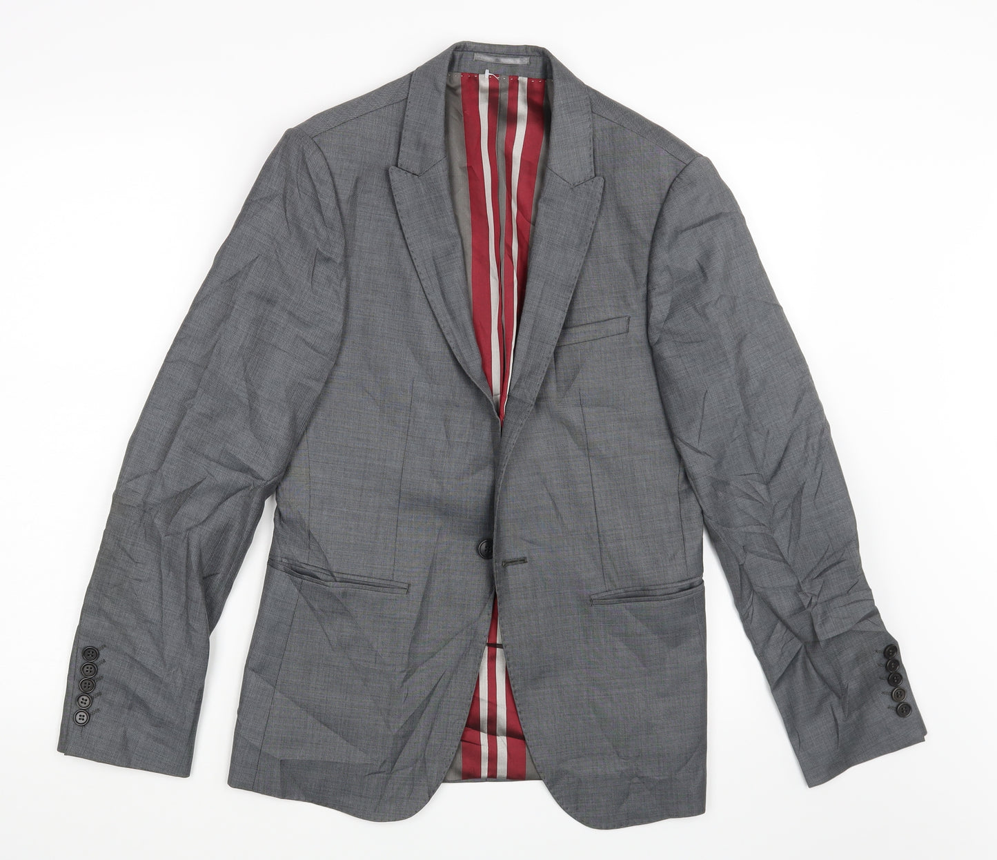 L'ART Mens Grey   Jacket Suit Jacket Size 36