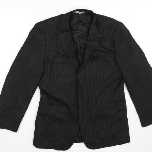 Taylor & Wright Mens Black Striped  Jacket Suit Jacket Size 38