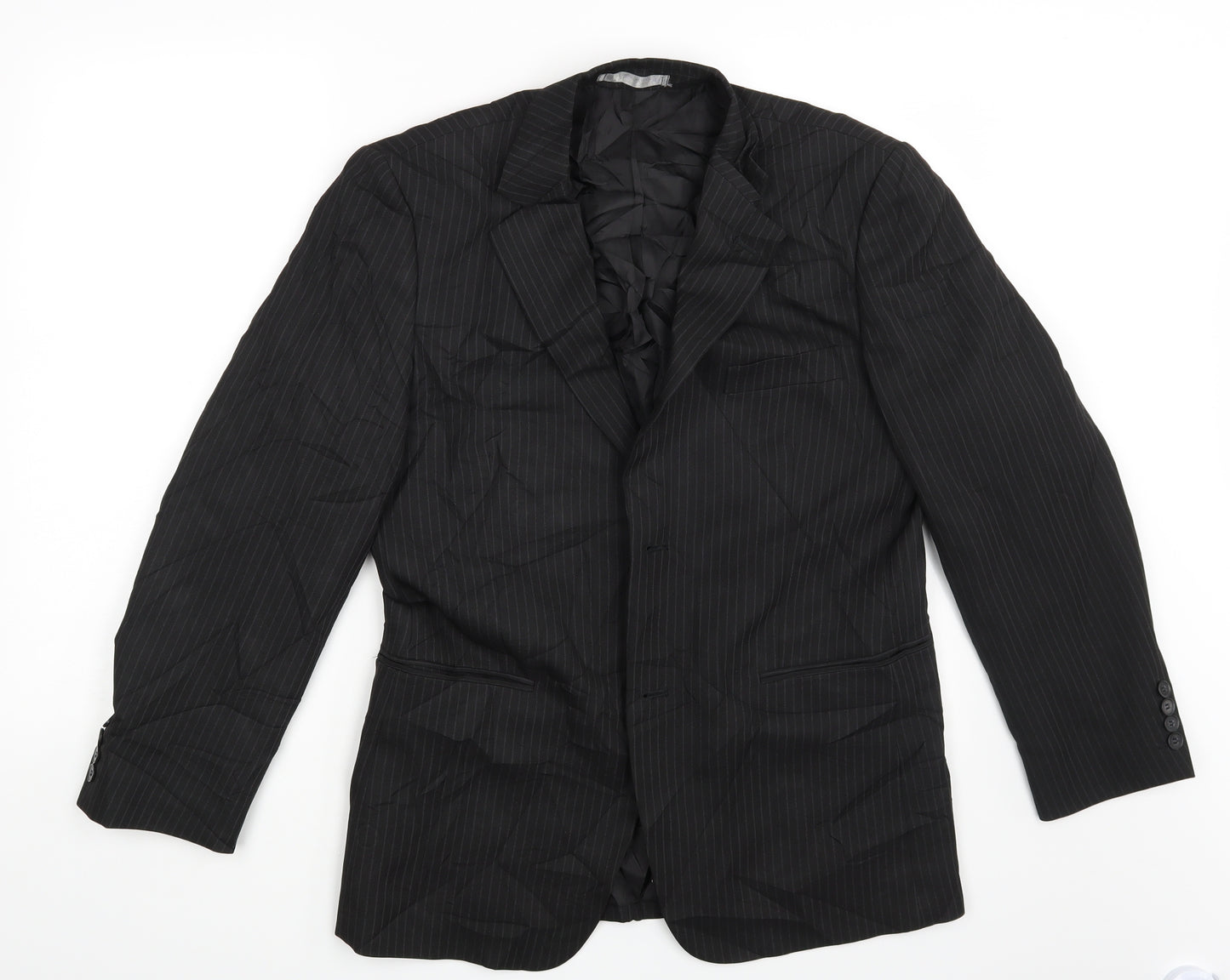 Taylor & Wright Mens Black Striped  Jacket Suit Jacket Size 38
