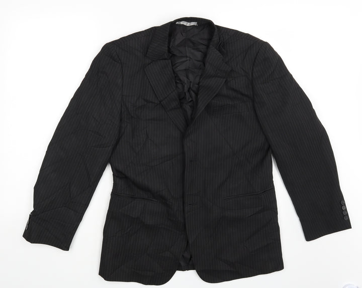 Taylor & Wright Mens Black Striped  Jacket Suit Jacket Size 38