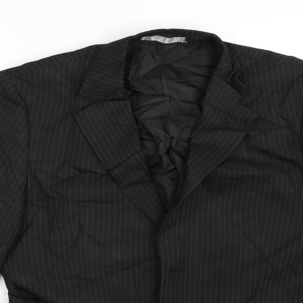 Taylor & Wright Mens Black Striped  Jacket Suit Jacket Size 38