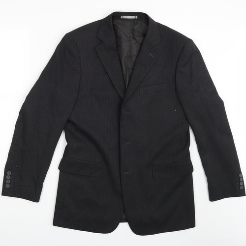 Taylor & Wright Mens Black Striped  Jacket Suit Jacket Size 38