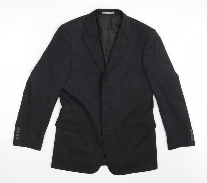Taylor & Wright Mens Black Striped Jacket Suit Jacket Size 38