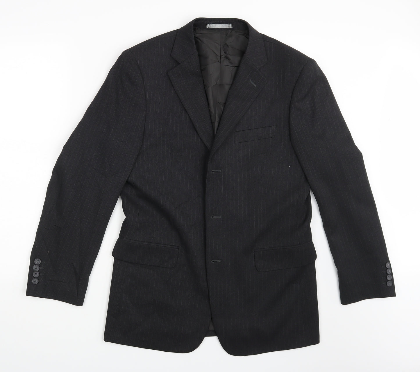 Taylor & Wright Mens Black Striped  Jacket Suit Jacket Size 38