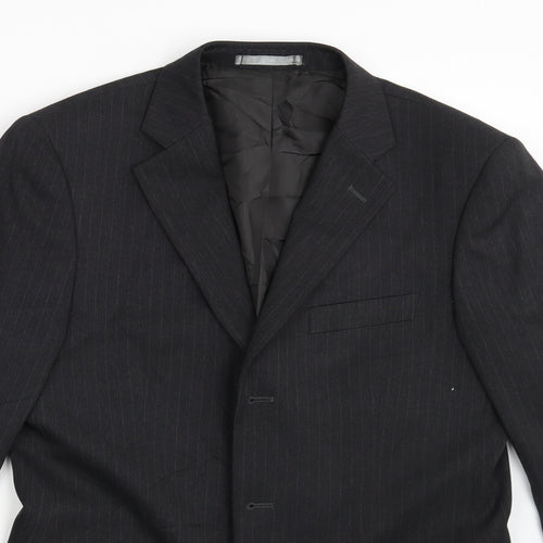 Taylor & Wright Mens Black Striped  Jacket Suit Jacket Size 38