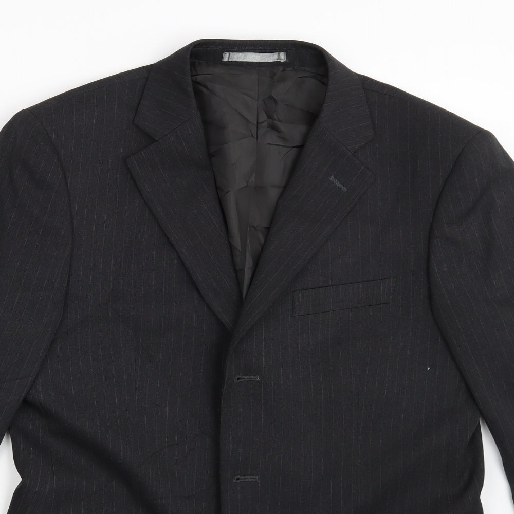 Taylor & Wright Mens Black Striped  Jacket Suit Jacket Size 38