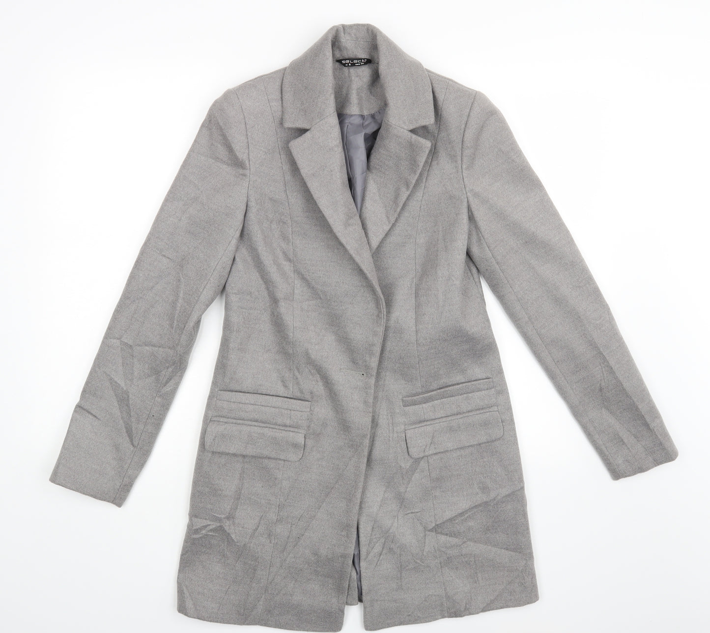 Select Womens Grey   Overcoat Coat Size 6