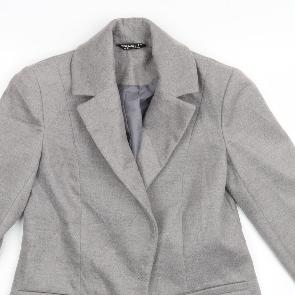 Select Womens Grey   Overcoat Coat Size 6