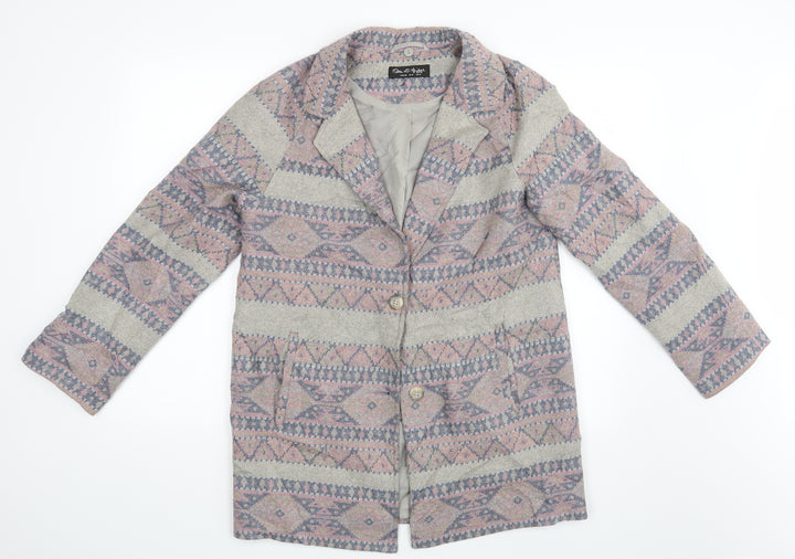 Miss Selfridge Womens Multicoloured Argyle/Diamond  Jacket Coat Size 12