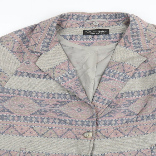 Miss Selfridge Womens Multicoloured Argyle/Diamond  Jacket Coat Size 12