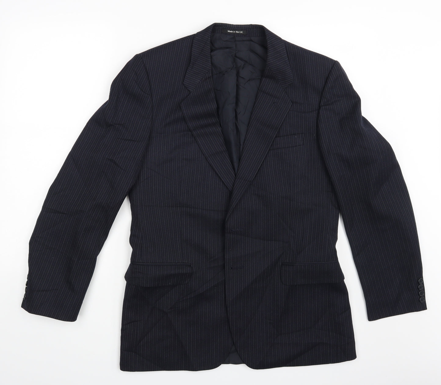St Michael Mens Blue Striped  Jacket Suit Jacket Size M