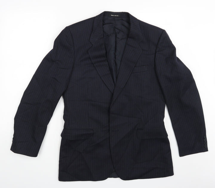 St Michael Mens Blue Striped  Jacket Suit Jacket Size M