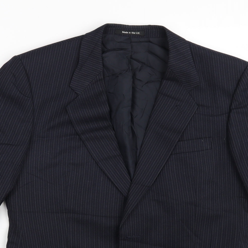 St Michael Mens Blue Striped  Jacket Suit Jacket Size M