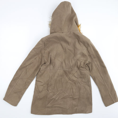 Made in Italy Womens Brown   Parka Jacket Size XL
