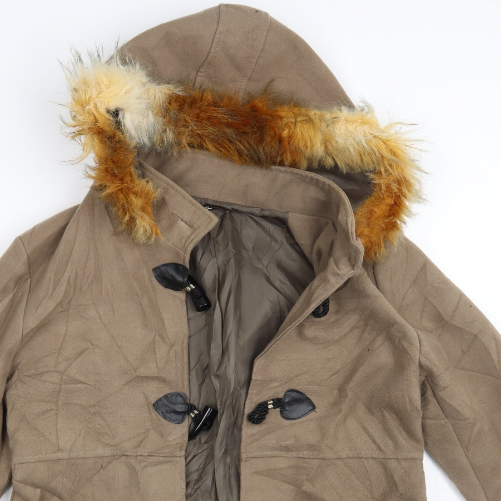 Made in Italy Womens Brown   Parka Jacket Size XL