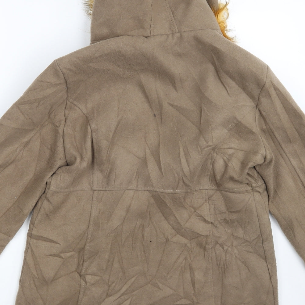 Made in Italy Womens Brown   Parka Jacket Size XL