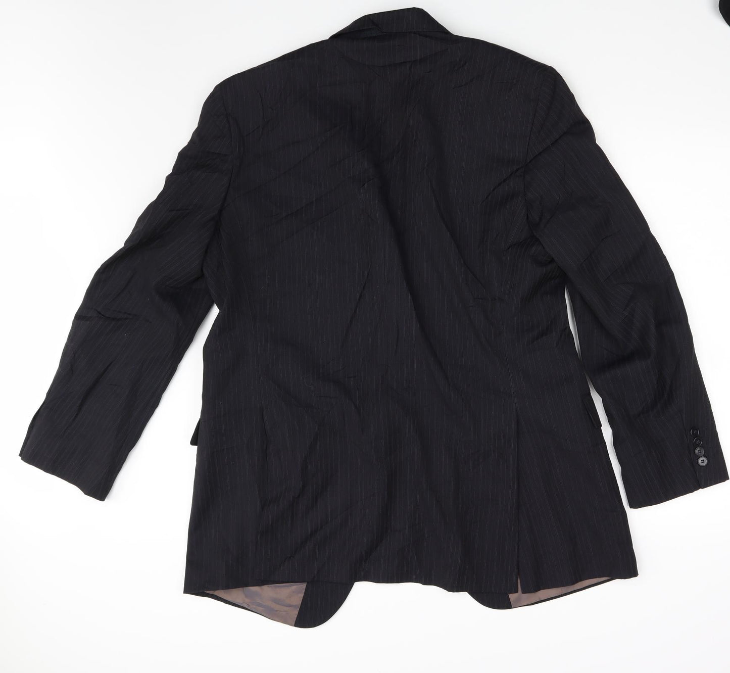 M&S Mens Black Striped  Jacket Suit Jacket Size 44
