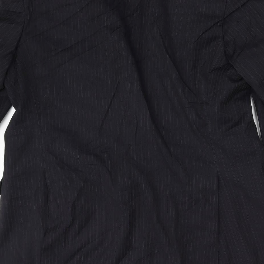M&S Mens Black Striped  Jacket Suit Jacket Size 44