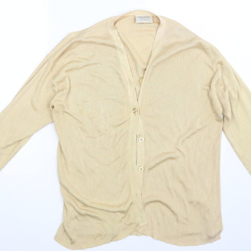 Suchita Womens Gold   Cardigan Jumper One Size